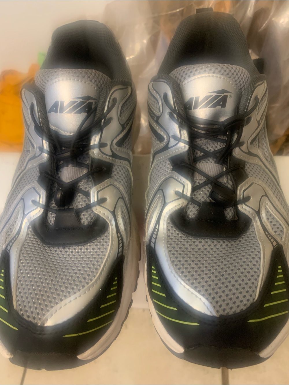 Avia Silver, Black and Green Men's Athletic Sneakers
